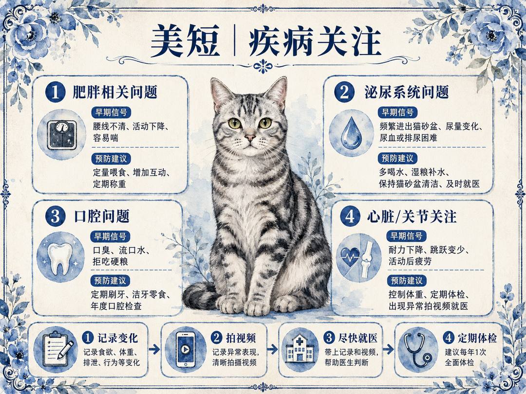 美短猫疾病风险图卡
