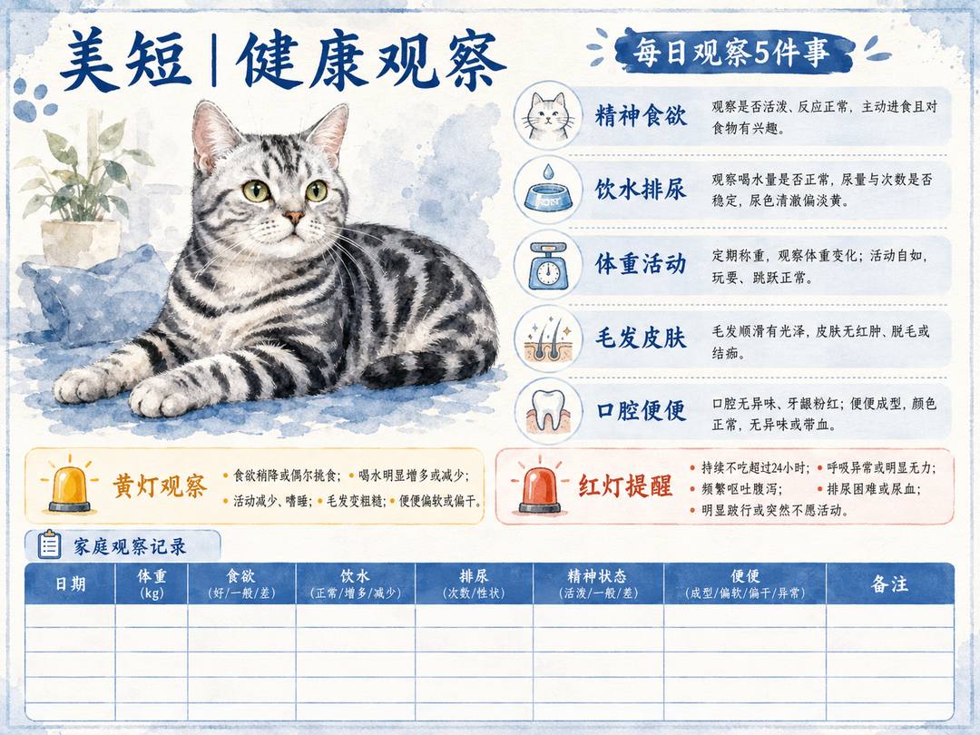 美短猫健康观察图卡
