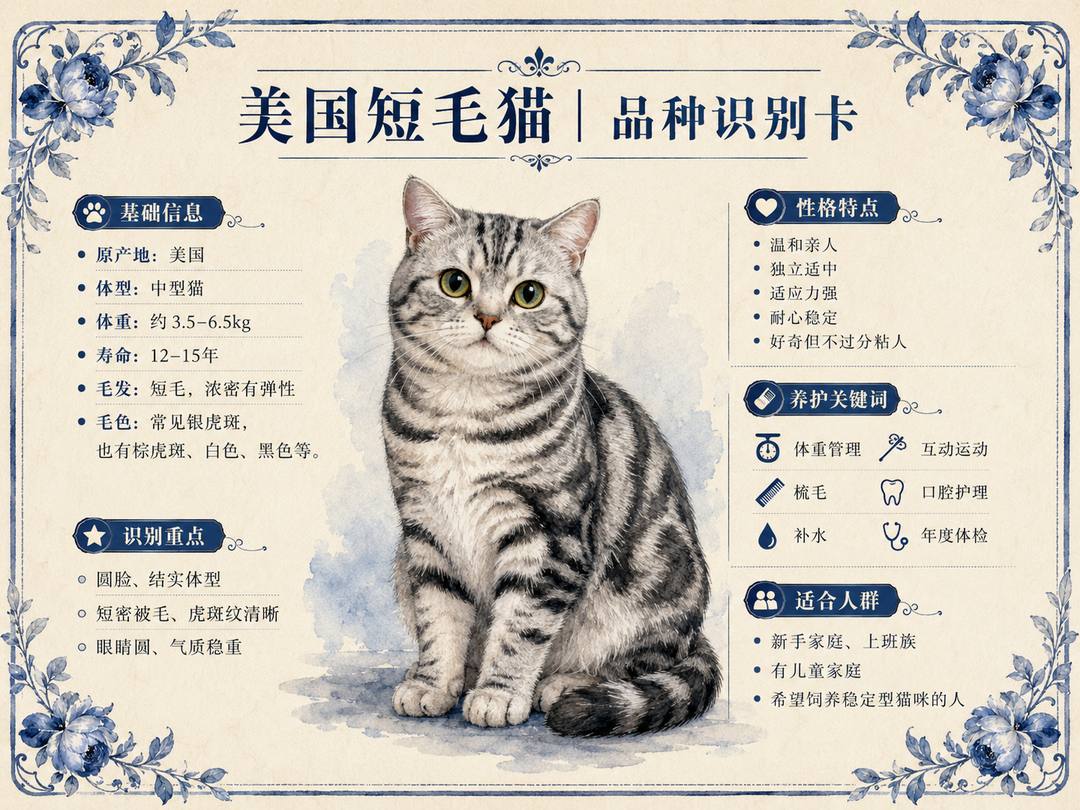美短猫品种识别信息图