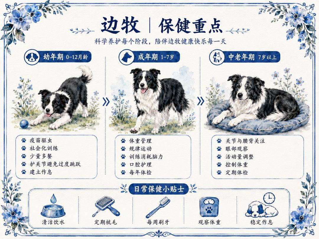 边牧犬分龄保健图卡