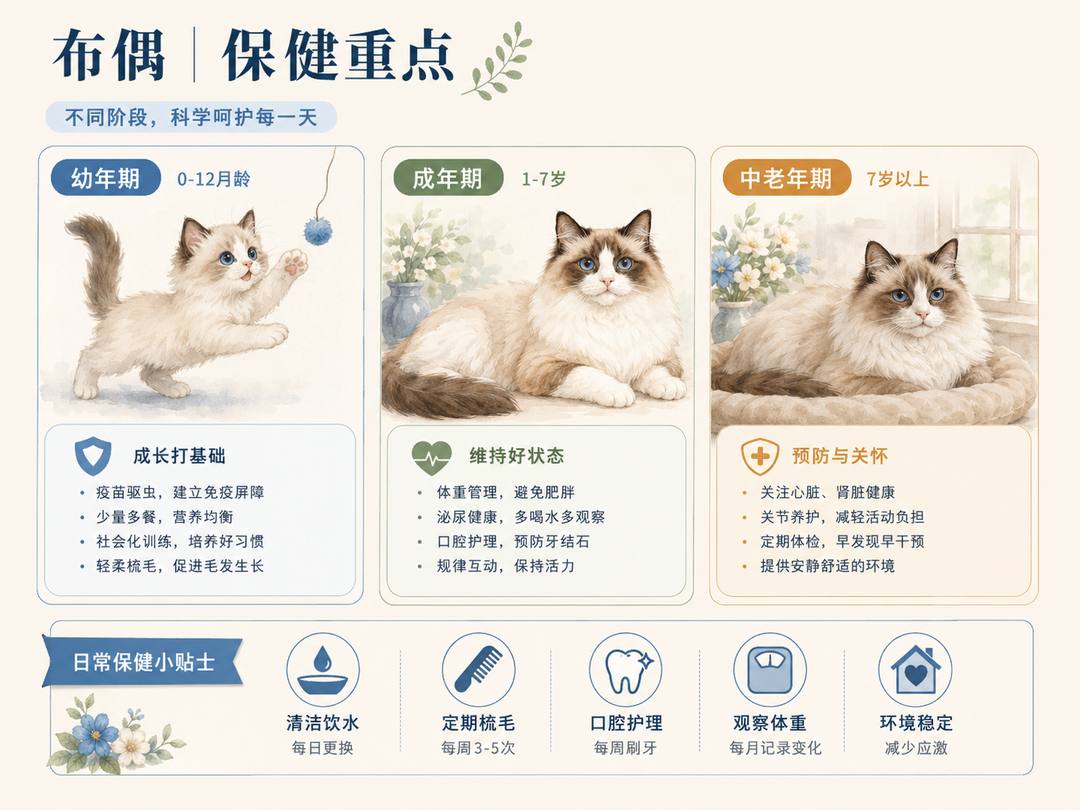 布偶猫分龄保健图卡