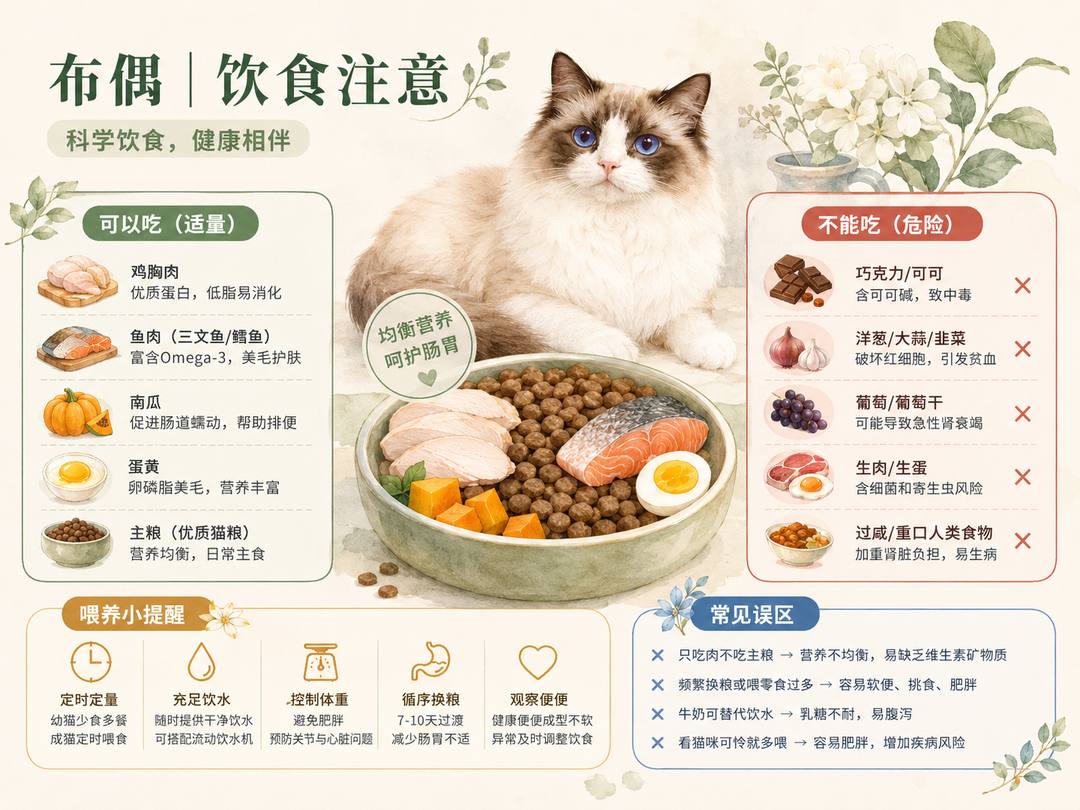 布偶猫饮食注意图卡