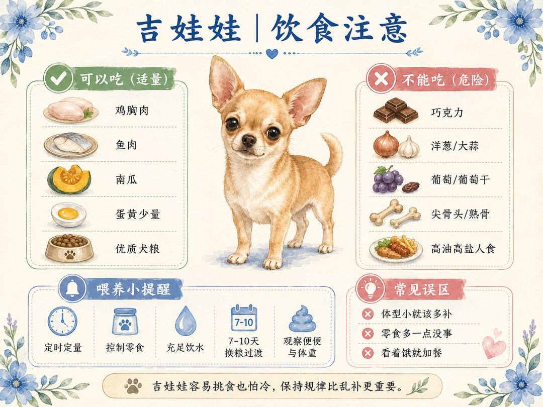 吉娃娃饮食注意图卡
