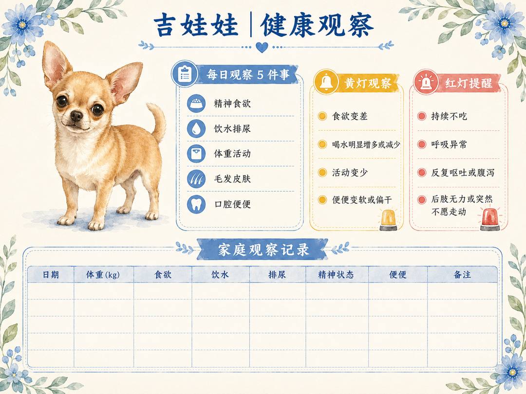 吉娃娃健康观察图卡