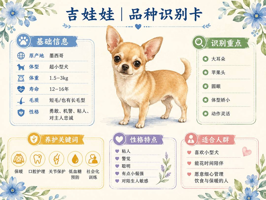 吉娃娃品种识别信息图