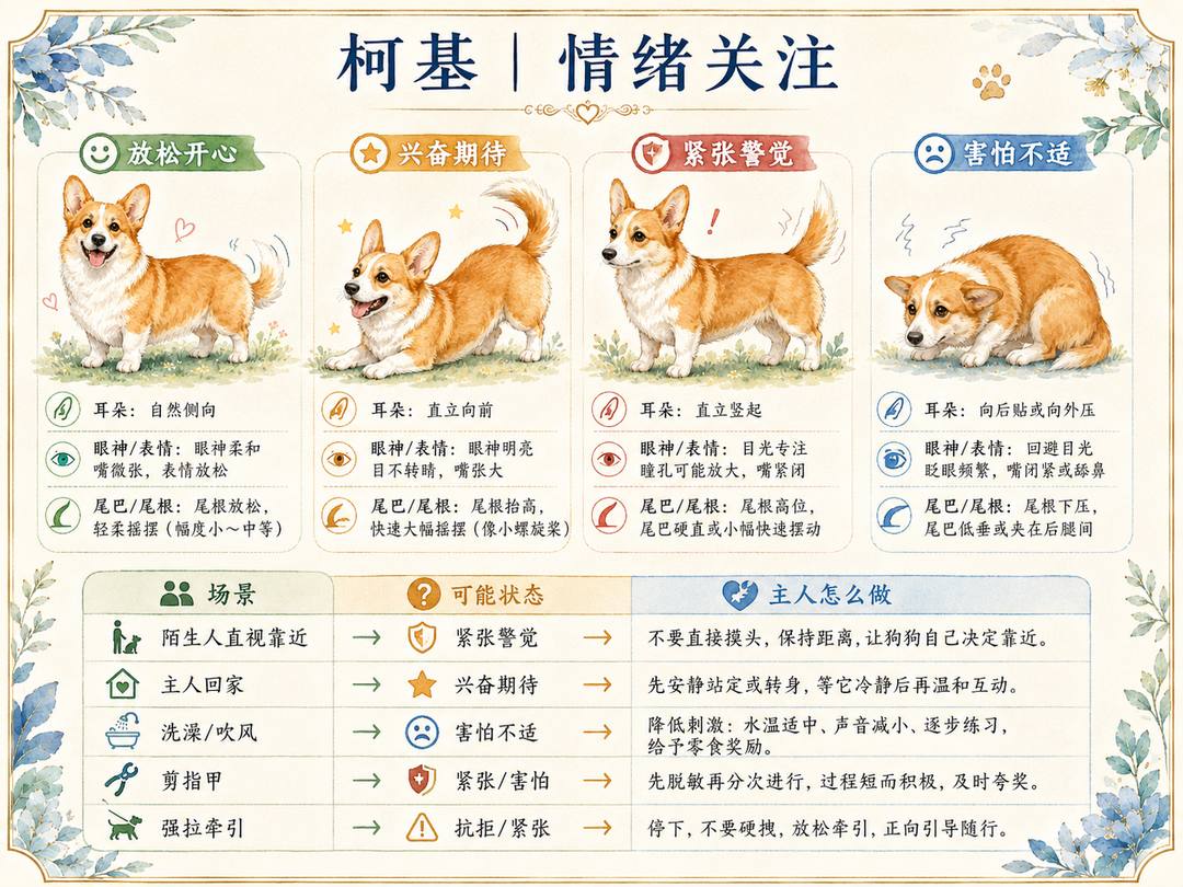 柯基犬情绪关注图卡