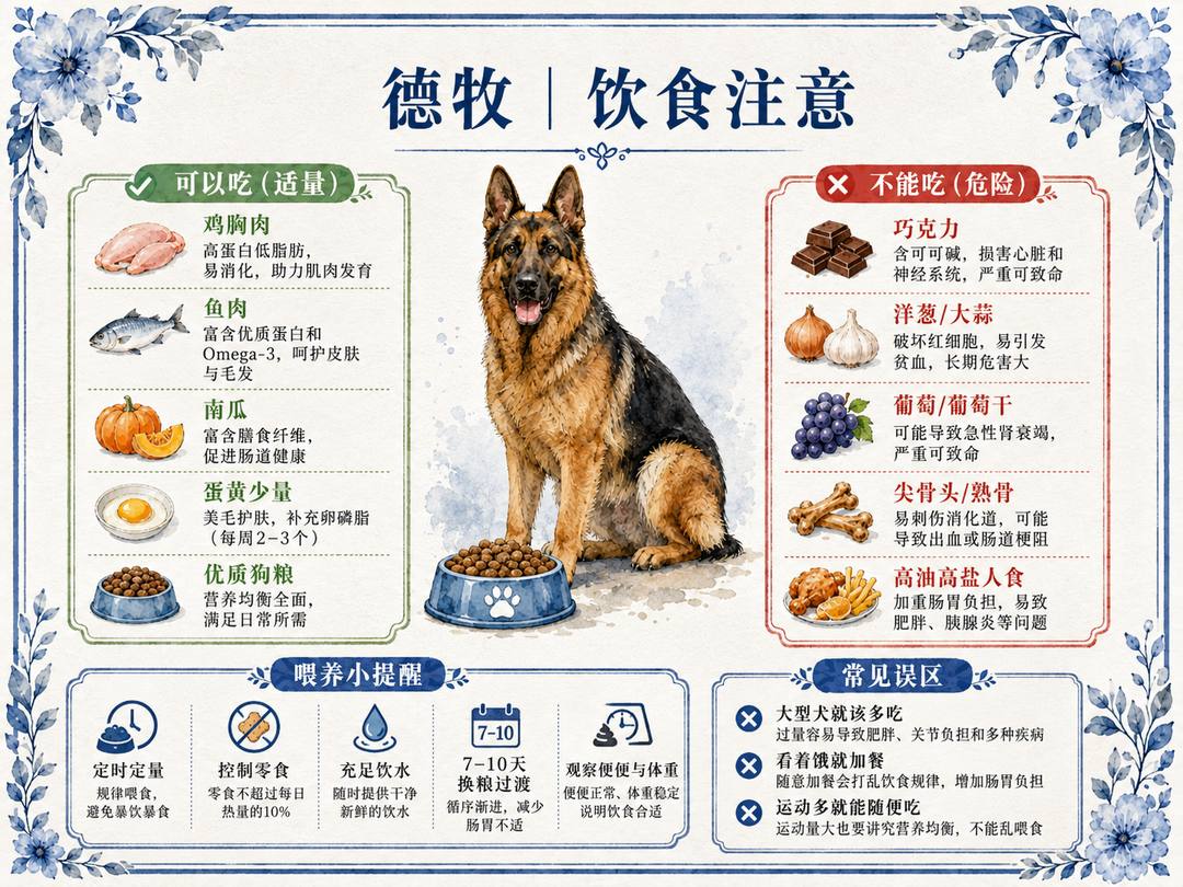 德牧犬饮食注意图卡