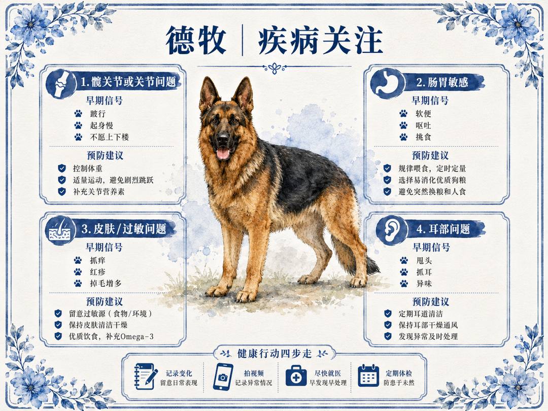 德牧犬疾病风险图卡