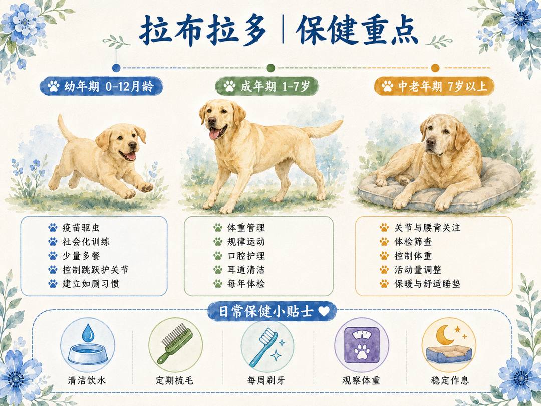 拉布拉多分龄保健图卡