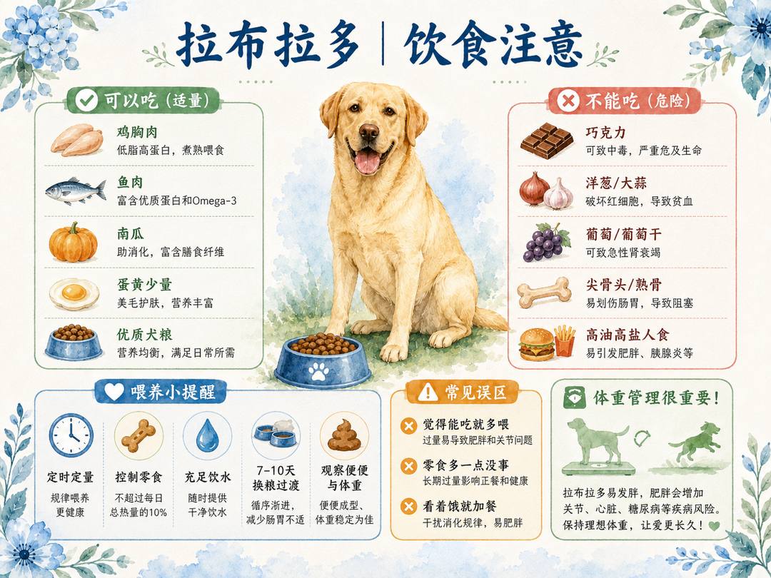拉布拉多饮食注意图卡