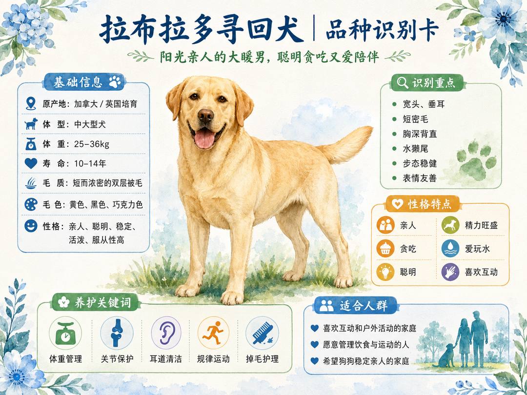拉布拉多品种识别信息图