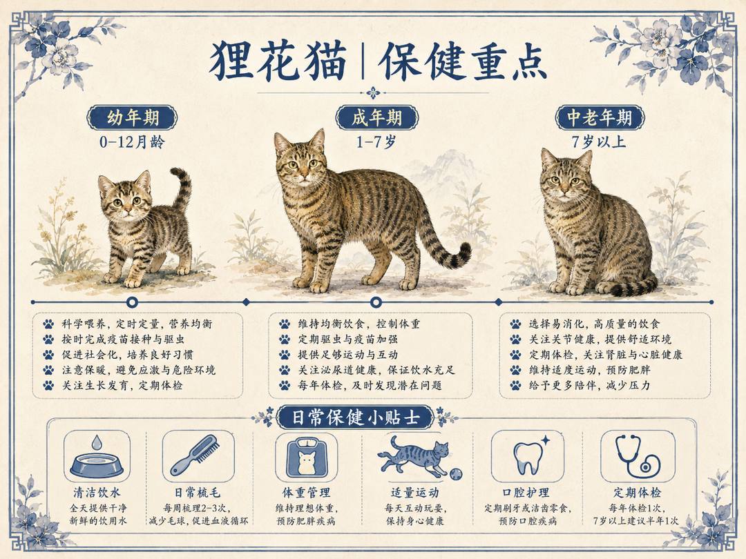 狸花猫分龄保健图卡