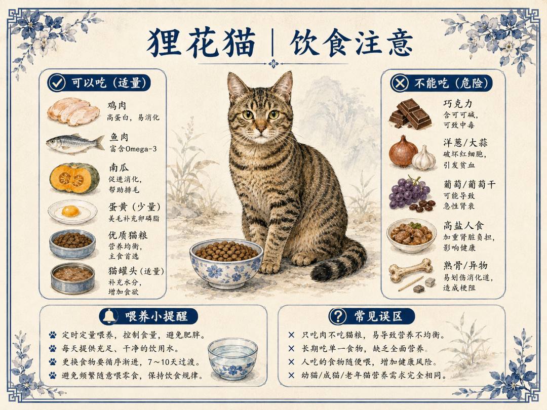 狸花猫饮食注意图卡