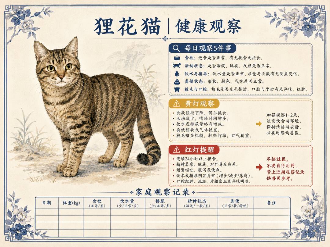 狸花猫健康观察图卡