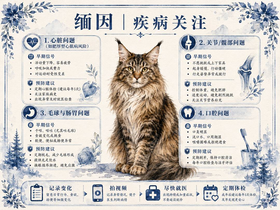 缅因猫疾病风险图卡