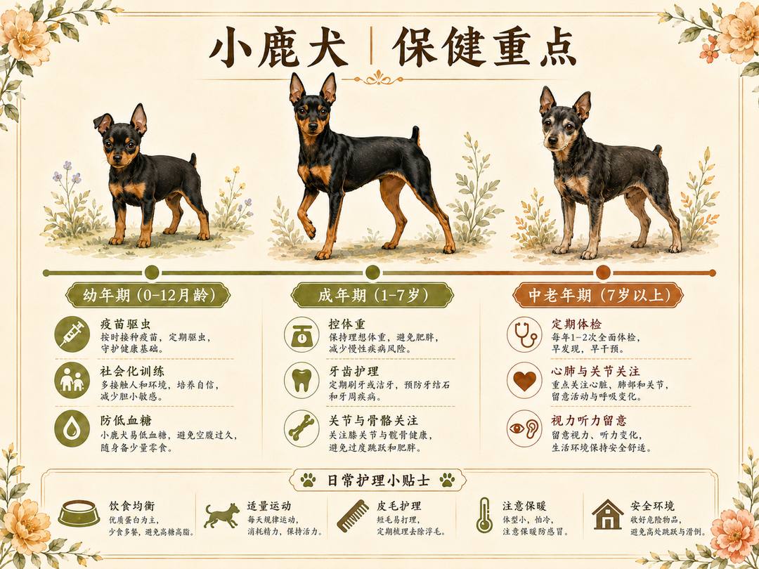 小鹿犬分龄保健图卡