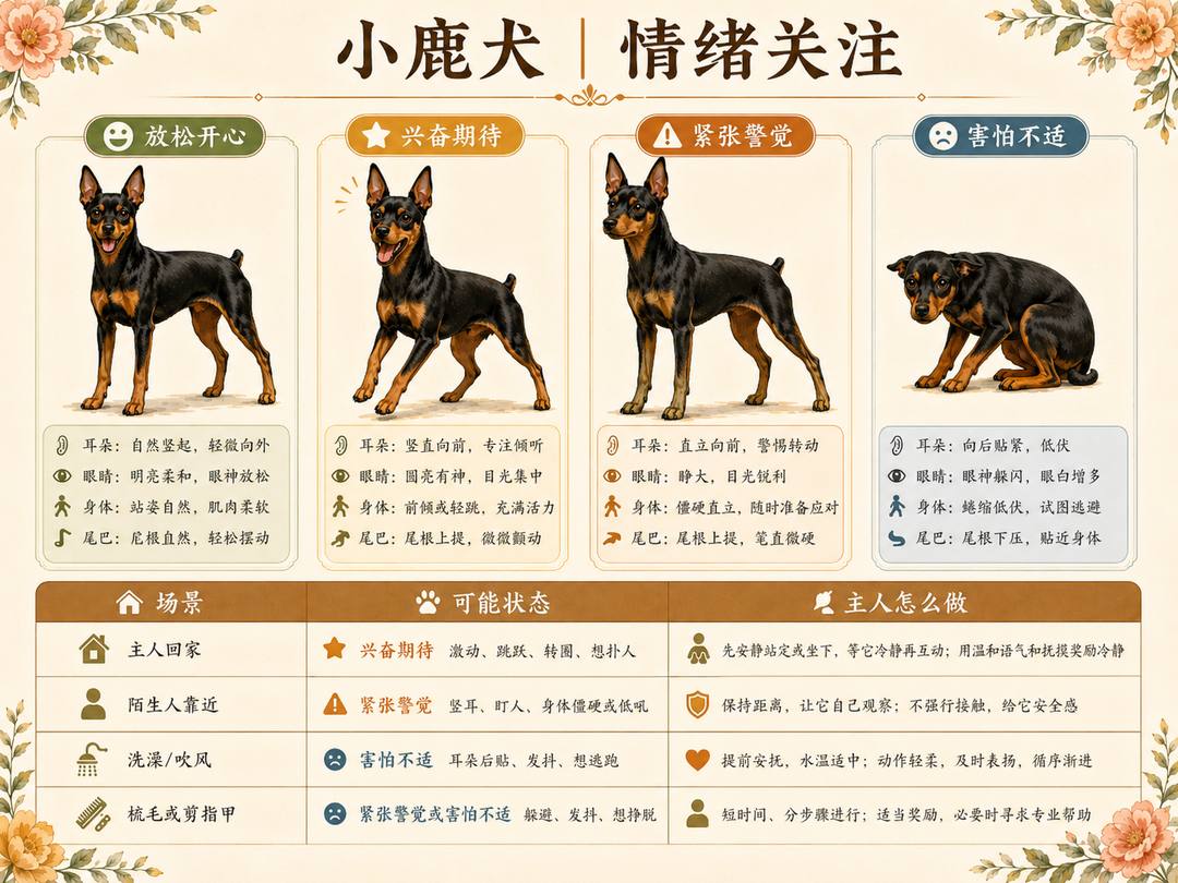 小鹿犬情绪关注图卡