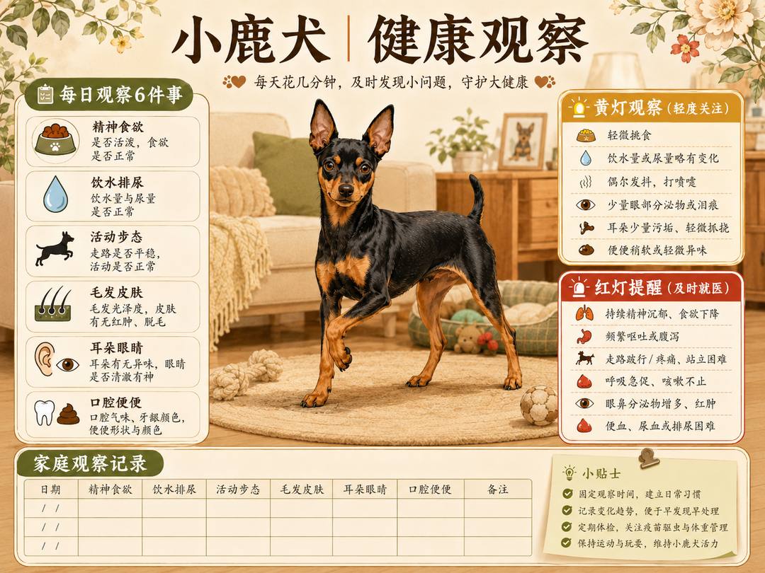 小鹿犬健康观察图卡