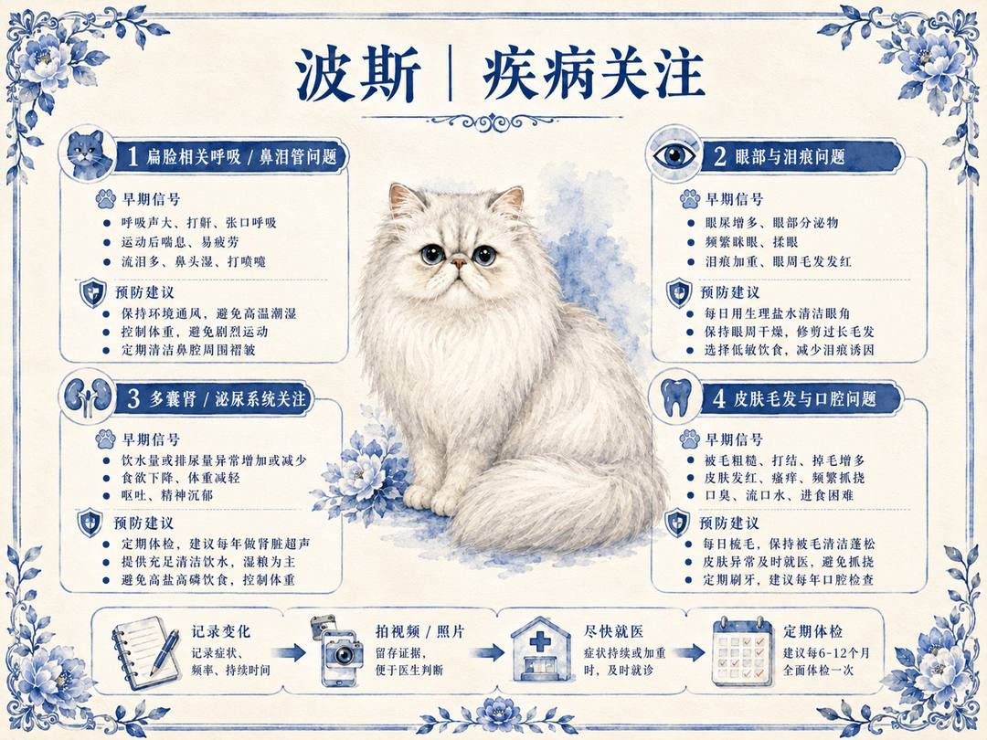 波斯猫疾病风险图卡