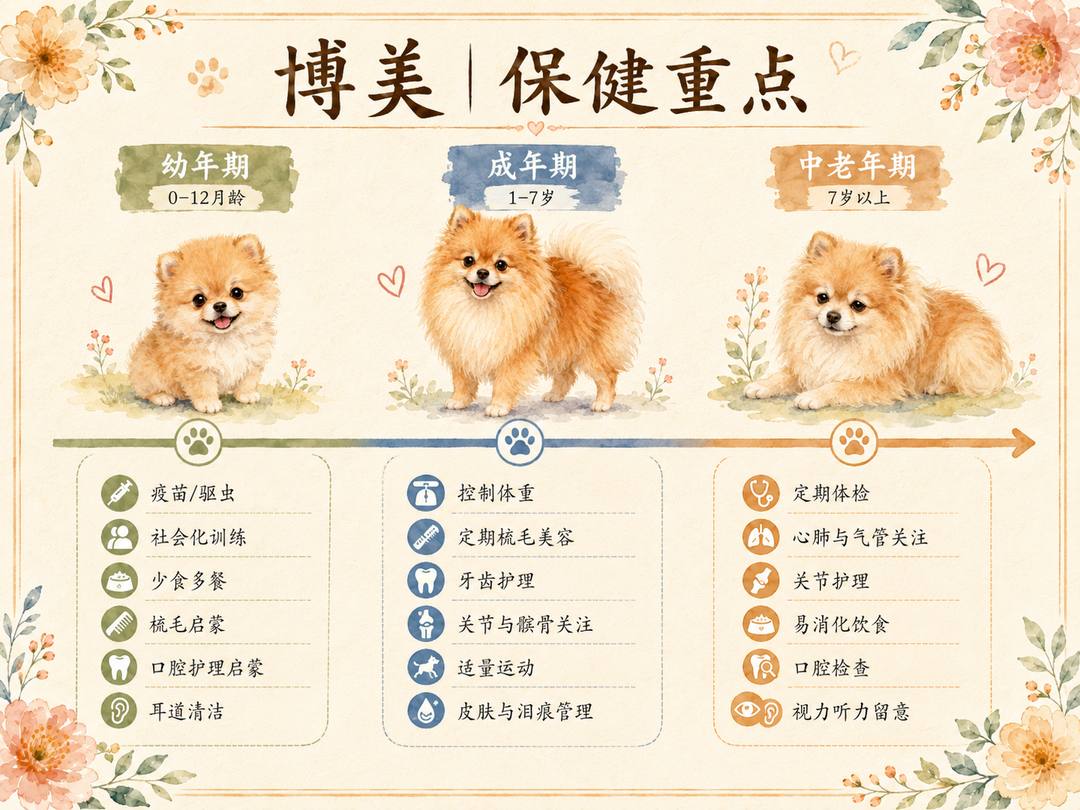 博美犬分龄保健图卡
