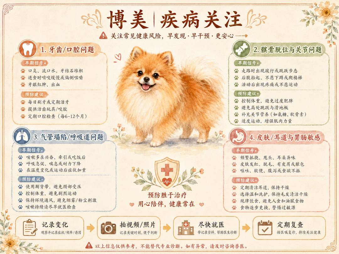 博美犬疾病风险图卡