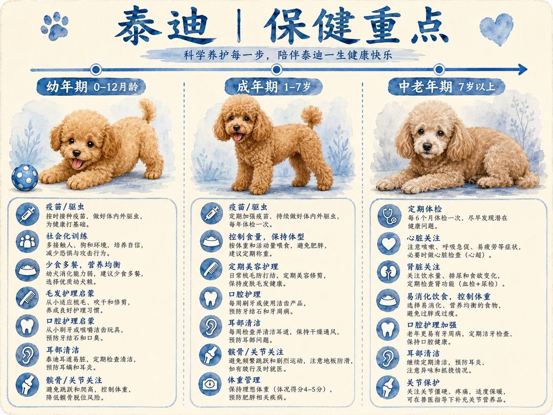 泰迪犬分龄保健图卡