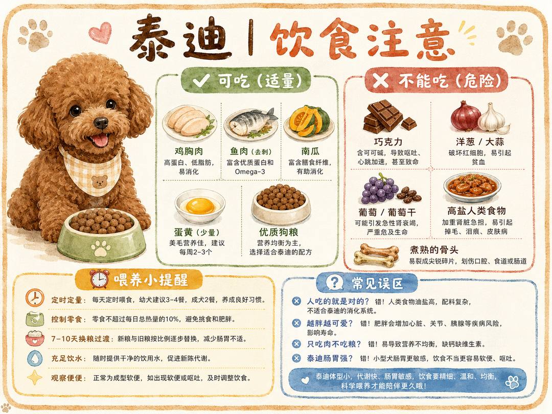 泰迪犬饮食注意图卡