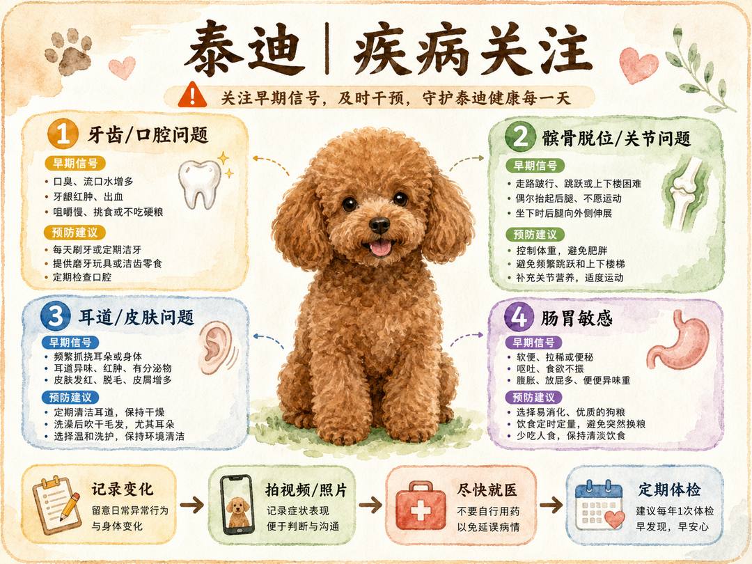 泰迪犬疾病风险图卡