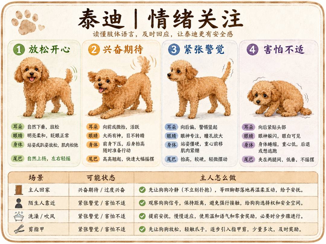 泰迪犬情绪关注图卡