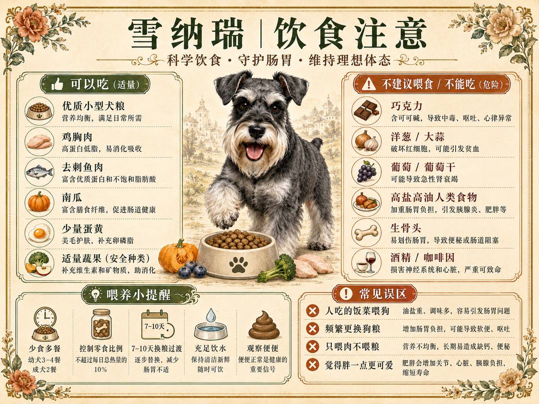 雪纳瑞饮食注意图卡