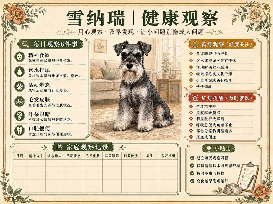 雪纳瑞健康观察图卡