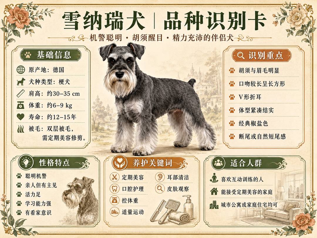 雪纳瑞品种识别信息图
