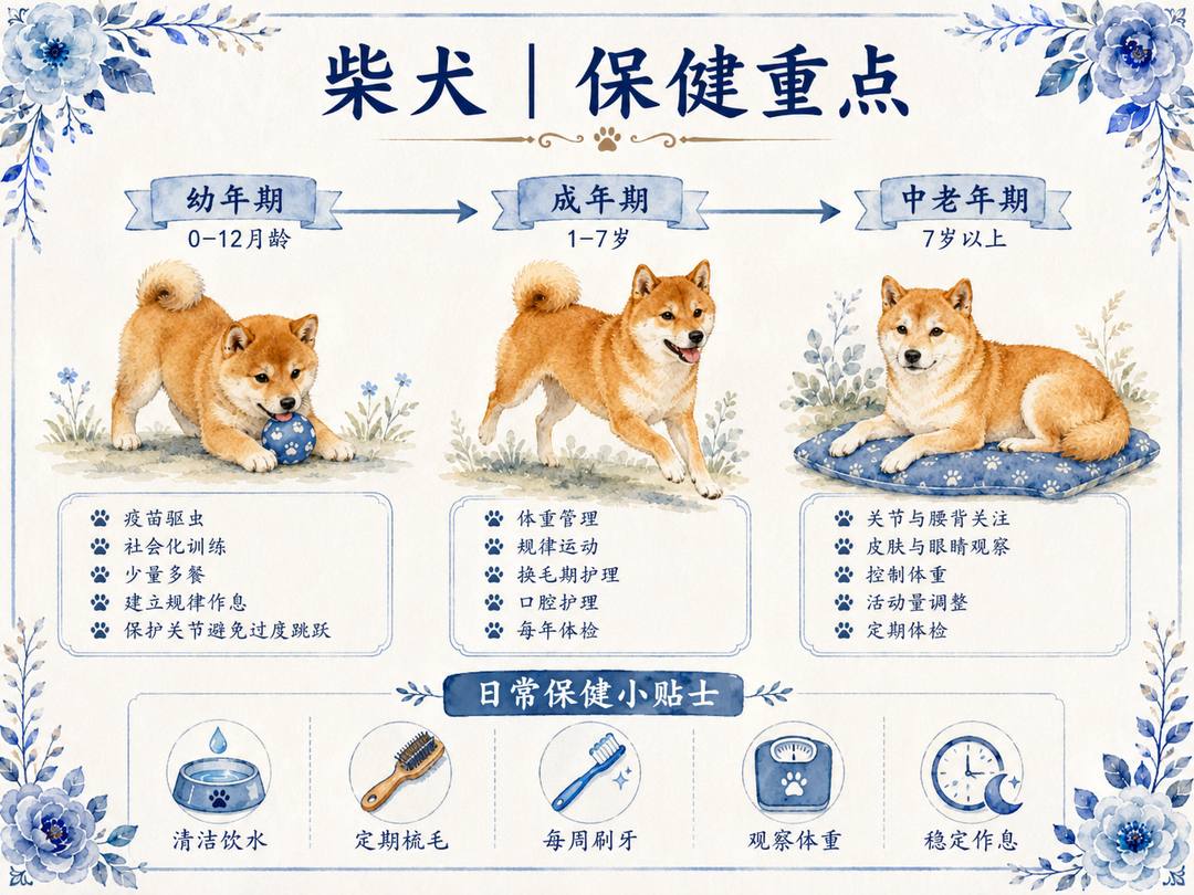 柴犬分龄保健图卡