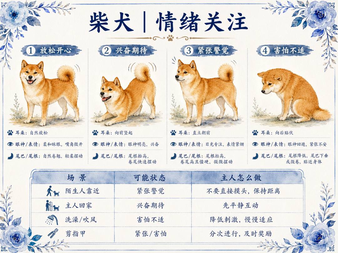 柴犬情绪关注图卡