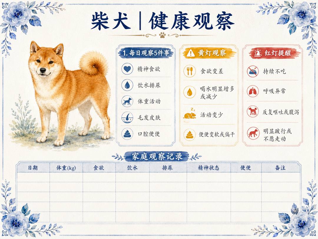 柴犬健康观察图卡