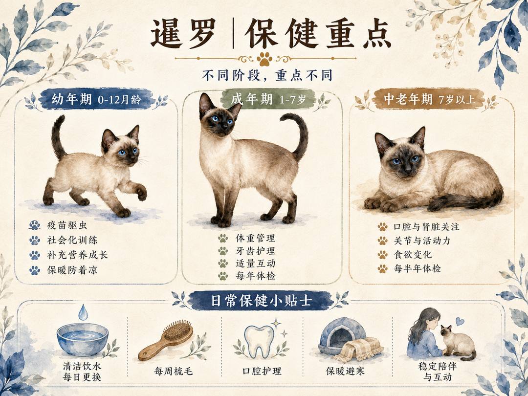 暹罗猫分龄保健图卡