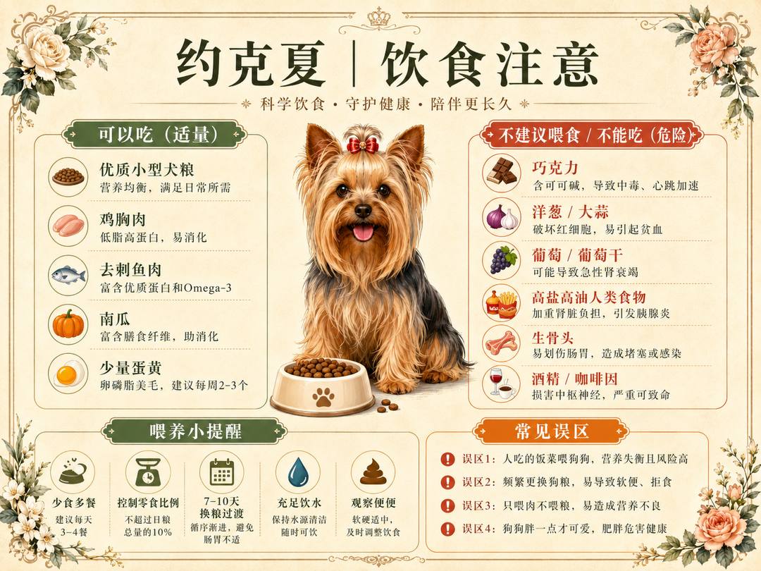 约克夏饮食注意图卡