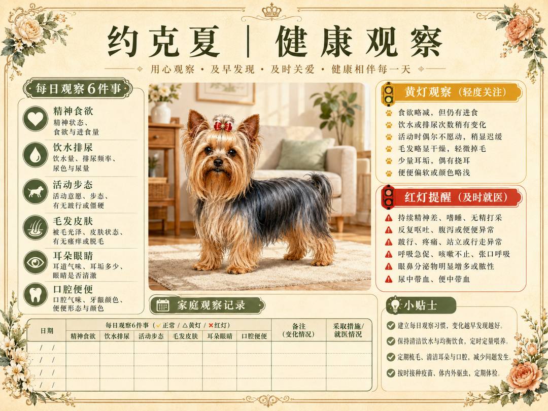 约克夏健康观察图卡